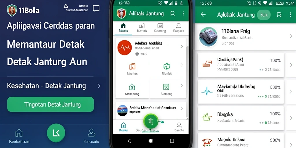 Antarmuka utama aplikasi 11BOLA untuk detak jantung.