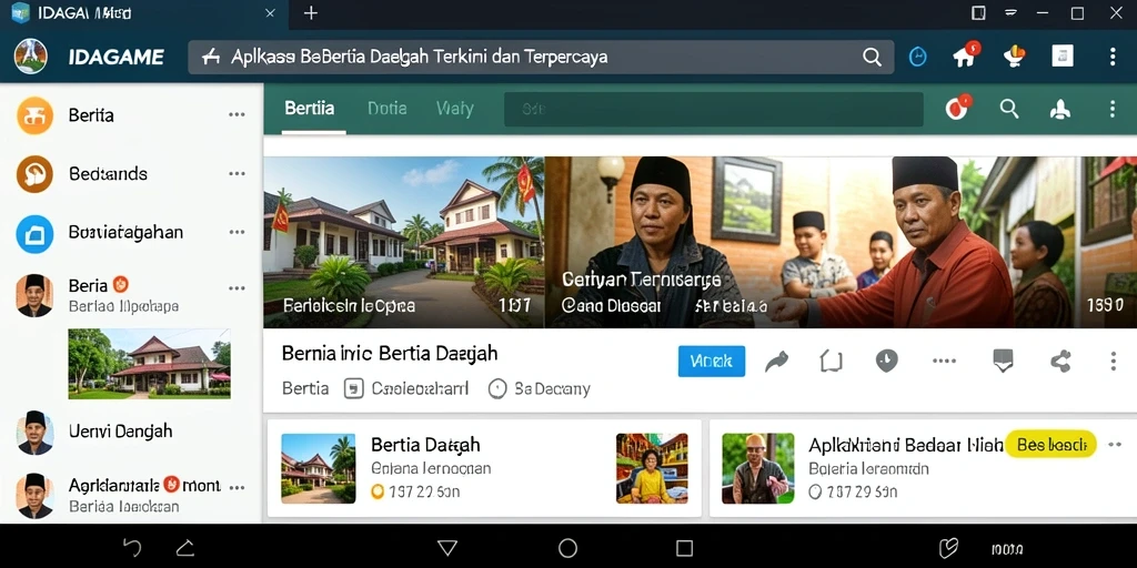 Antarmuka aplikasi IDAGAME menampilkan berita daerah dengan jelas dan mudah diakses.