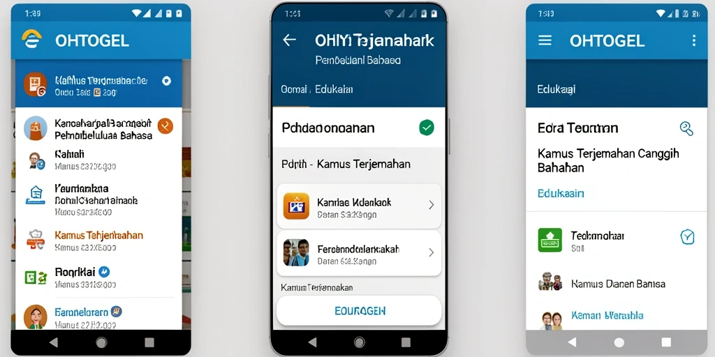Antarmuka aplikasi OHTOGEL menampilkan fitur Kamus Terjemahan yang intuitif.