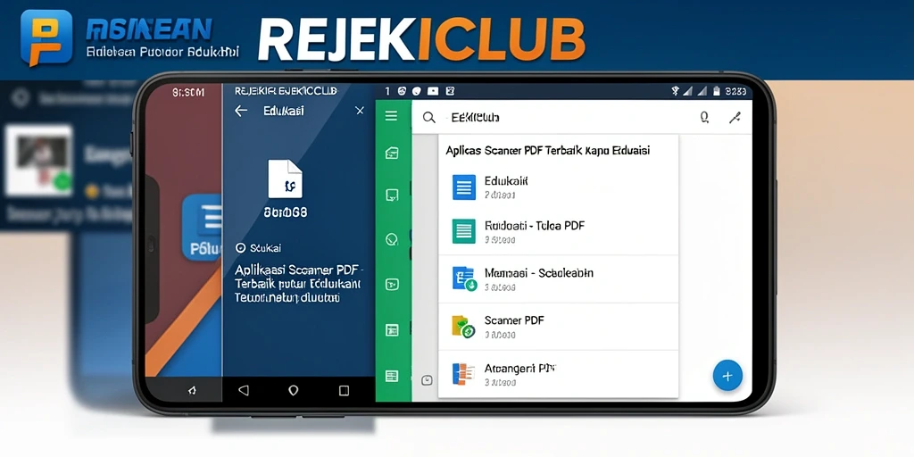 Tampilan antarmuka aplikasi REJEKICLUB untuk Scanner PDF yang user-friendly.