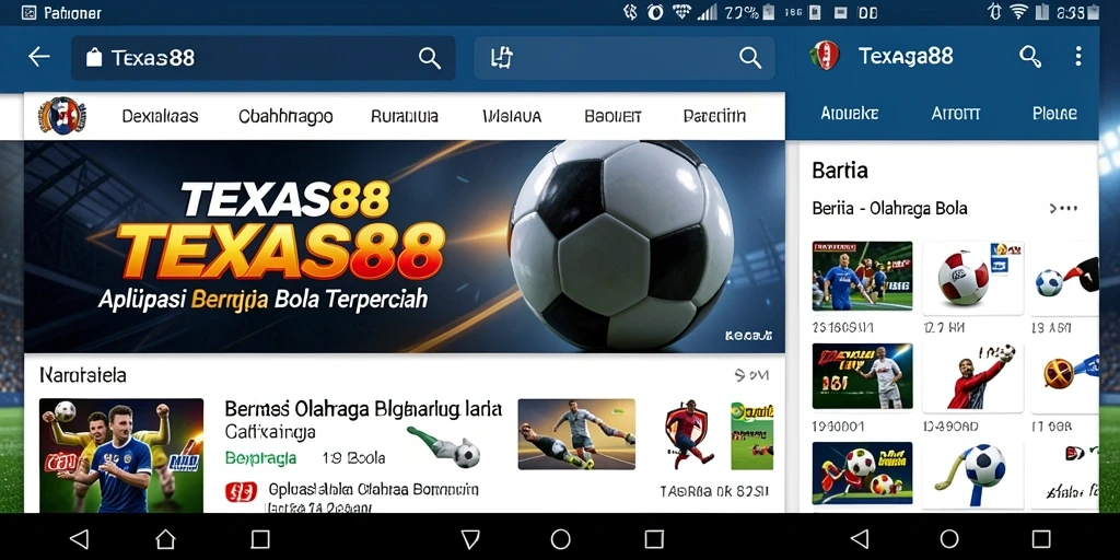 Tampilan antarmuka aplikasi Olahraga Bola TEXAS88 yang modern dan menarik.