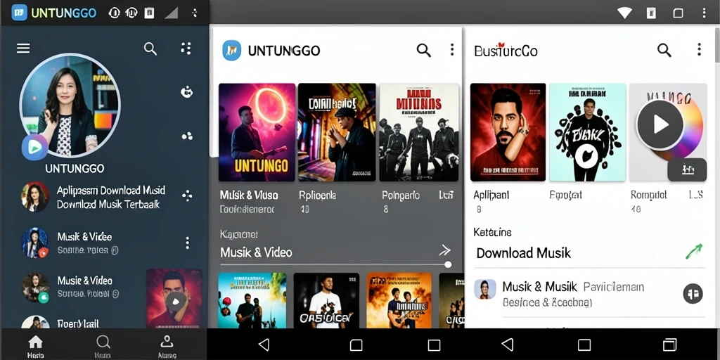 Antarmuka UNTUNGGO yang user-friendly untuk Download Musik.