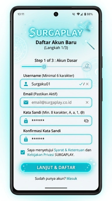 Buat Akun Baru di Surgaplay dengan Mudah